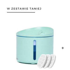 Zestaw fontanna poidełko automatyczne 1 l + filtr (3 szt.) DOGNESS