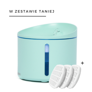 Zestaw fontanna poidełko automatyczne 3,2 l + filtr (3 szt.) DOGNESS