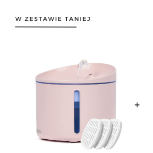 Zestaw fontanna poidełko automatyczne 1 l + filtry (3 szt.) DOGNESS
