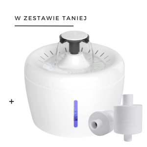 Zestaw fontanna poidełko automatyczne z LED 2,5 l + filtr (2 szt.) ELS PET 