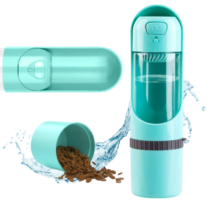 Butelka podróżna i miska 2w1 bidon poidełko na wodę i karmę z filtrem 300 ml ELS PET 