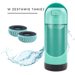 Zestaw Butelka podróżna poidełko bidon na wodę dla psa z filtrem 300 ml + filtr (2 szt.) ELS PET