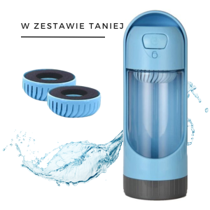 Zestaw Butelka podróżna poidełko bidon na wodę dla psa z filtrem 300 ml + filtr (2 szt.) ELS PET