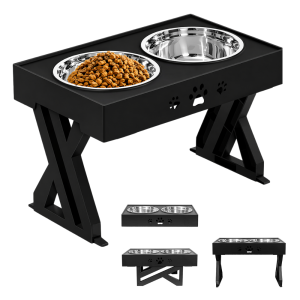 Miska podwójna dla psa metalowa z regulowanym stojakiem ELS PET 