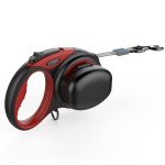 Zestaw smycz automatyczna DOGNESS SMART taśma 4 m (M) do 20 kg + pojemnik czerwona