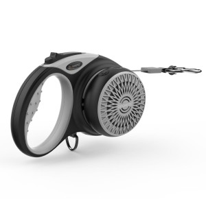 Zestaw smycz automatyczna DOGNESS SMART taśma 5 m (L) do 36 kg + głośnik Bluetooth szara