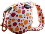 Smycz automatyczna DOGNESS FASHION taśma 4 m (M) do 25 kg kolorowe kropki