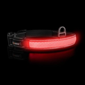 Obroża odblaskowa z LED regulowana taśma 38 - 48 cm (M) DOGNESS 