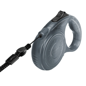 Smycz automatyczna DOGNESS linka 4 m (M) grafitowa