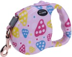 Smycz automatyczna DOGNESS FASHION taśma 4 m (M) do 25 kg różowa truskawka 