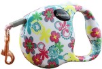 Smycz automatyczna DOGNESS FASHION taśma 4 m (M) do 25 kg kolorowa kwiatki 