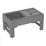 Miska podwójna niechlapiąca z regulowanym stojakiem ELS PET    