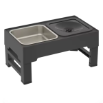 Miska podwójna stalowa z regulowanym stojakiem ELS PET    