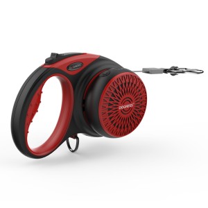 Zestaw smycz automatyczna DOGNESS SMART taśma 5 m (XL) do 50 kg + głośnik Bluetooth czerwona